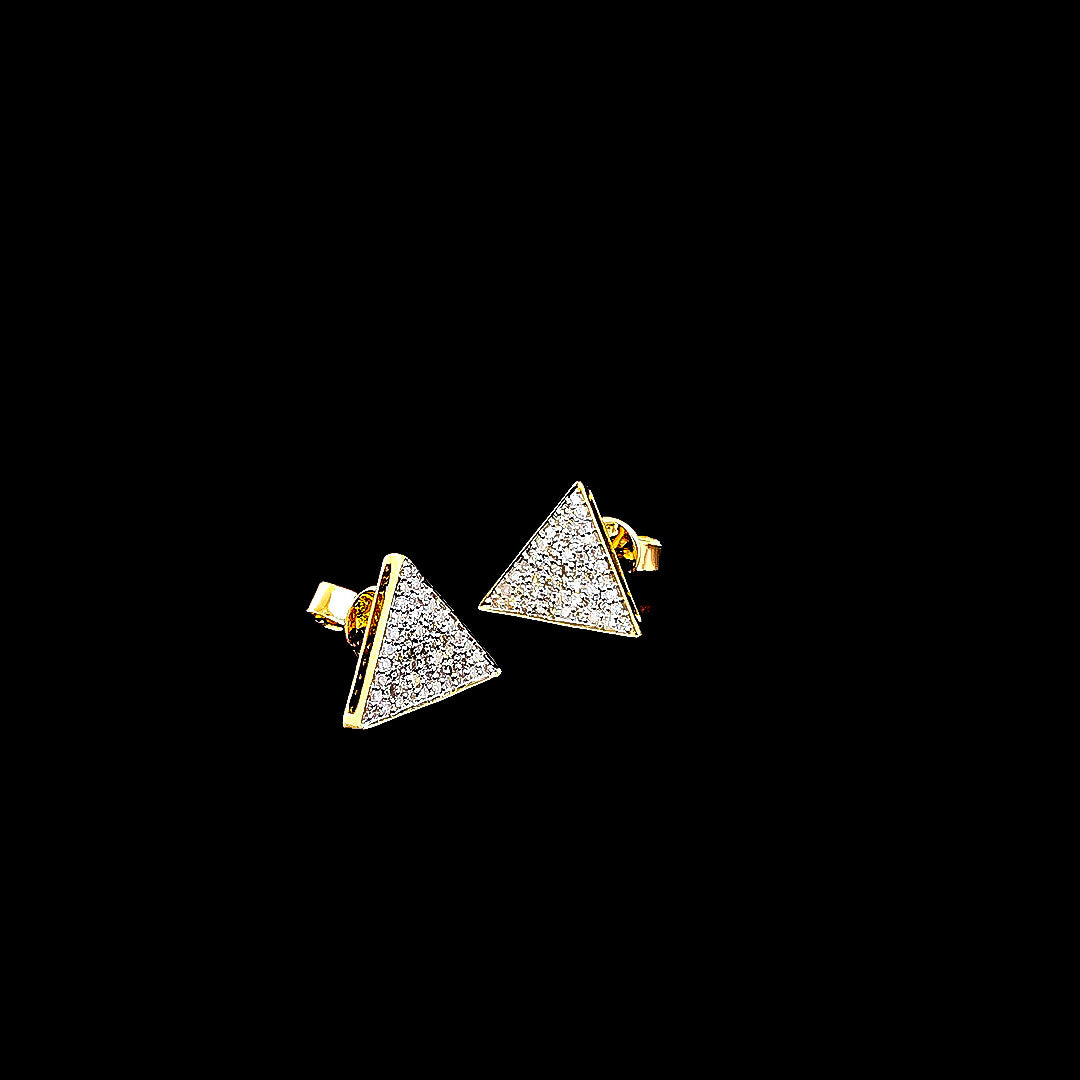 Triangle Pavé Stud Earrings - Gold-Plated (Vermeil) Lab-Grown Diamonds | VE232303