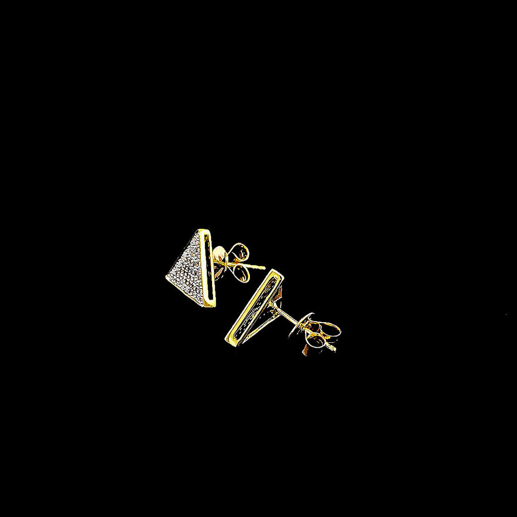 Triangle Pavé Stud Earrings - Gold-Plated (Vermeil) Lab-Grown Diamonds | VE232303