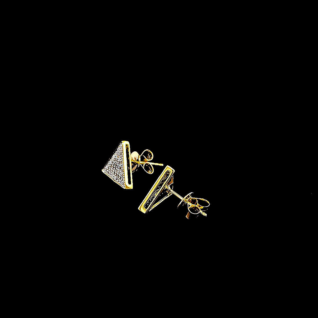 Triangle Pavé Stud Earrings - Gold-Plated (Vermeil) Lab-Grown Diamonds | VE232303
