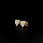 Heart-Shaped Pavé Stud Earrings - Gold-Plated (Vermeil) Lab-Grown Diamonds | VE232305