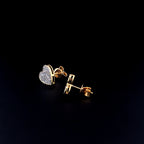 Heart-Shaped Pavé Stud Earrings - Gold-Plated (Vermeil) Lab-Grown Diamonds | VE232305