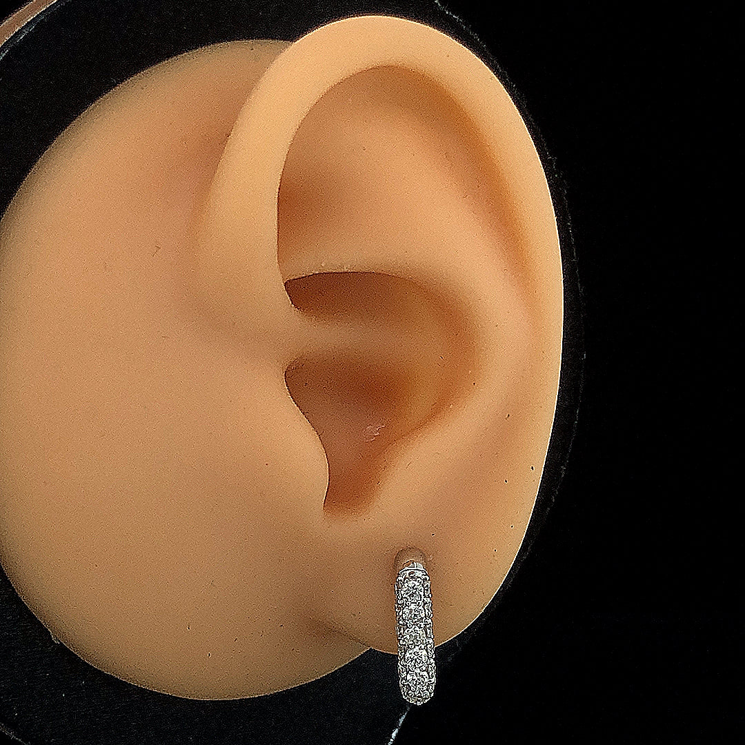 Pavé Diamond Hoop Earrings - Gold-Plated (Vermeil) Lab-Grown Diamonds | VE232371