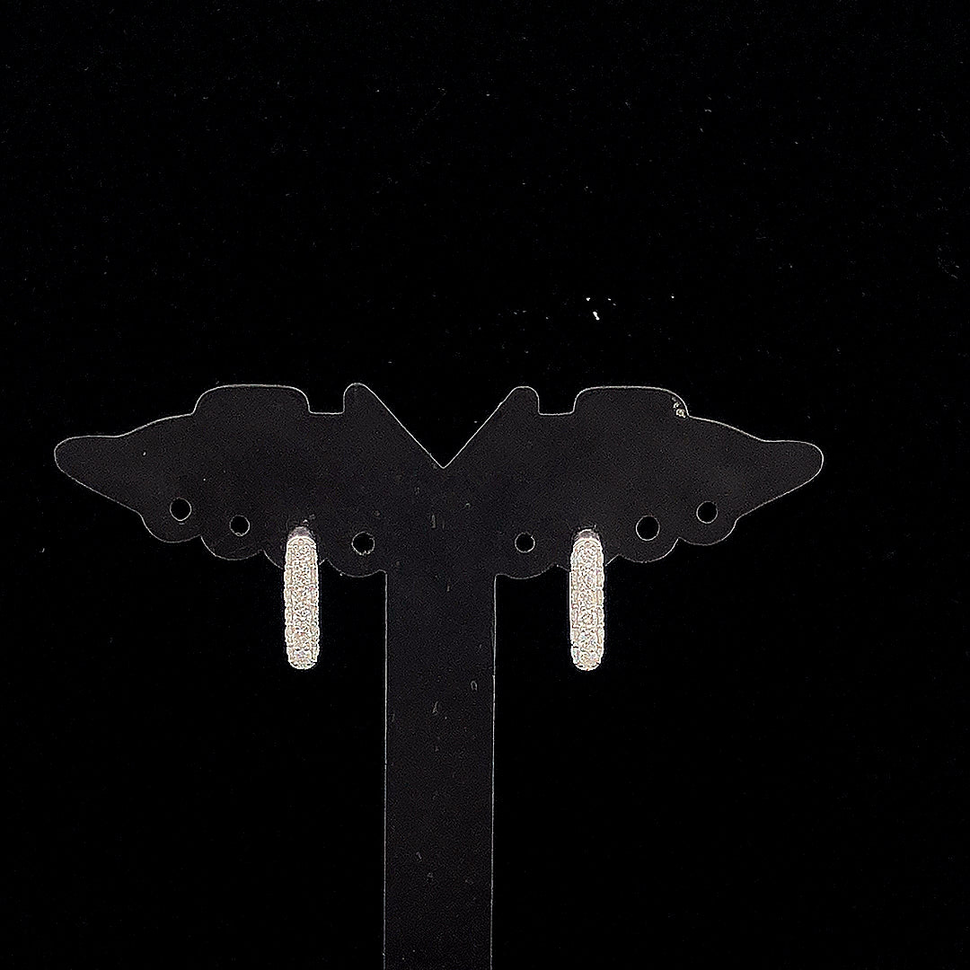 Pavé Diamond Hoop Earrings - Gold-Plated (Vermeil) Lab-Grown Diamonds | VE232371