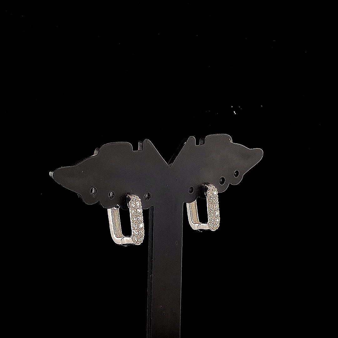 Pavé Diamond Hoop Earrings - Gold-Plated (Vermeil) Lab-Grown Diamonds | VE232371