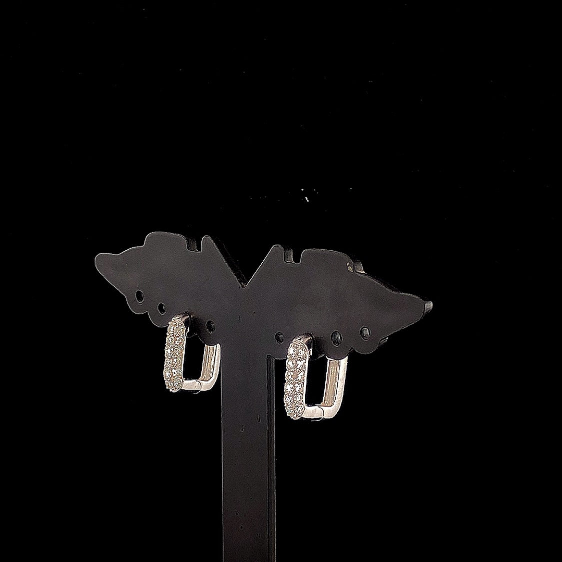 Pavé Diamond Hoop Earrings - Gold-Plated (Vermeil) Lab-Grown Diamonds | VE232371