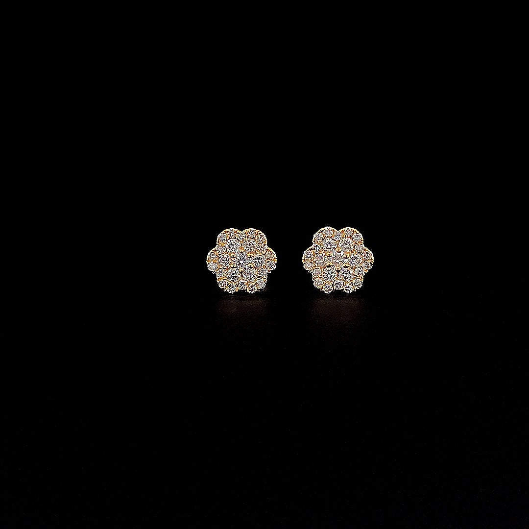 Flower Cluster Stud Earrings - Gold-Plated (Vermeil) Lab-Grown Diamonds | VE240509