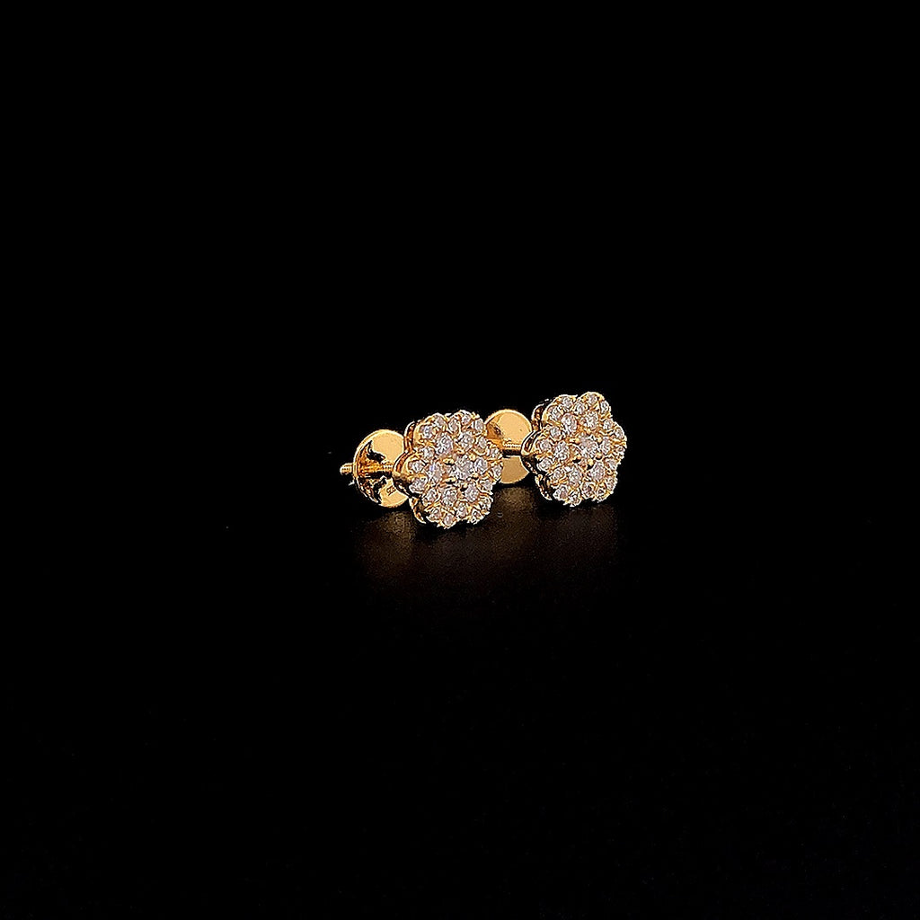 Flower Cluster Stud Earrings - Gold-Plated (Vermeil) Lab-Grown Diamonds | VE240509