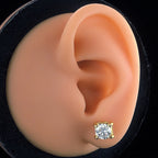Round Solitaire Stud Earrings - Gold-Plated (Vermeil) Lab-Grown Diamonds | VE250028
