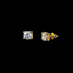 Round Solitaire Stud Earrings - Gold-Plated (Vermeil) Lab-Grown Diamonds | VE250028