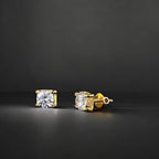 Round Solitaire Stud Earrings - Gold-Plated (Vermeil) Lab-Grown Diamonds | VE250028