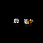 Round Solitaire Stud Earrings - Gold-Plated (Vermeil) Lab-Grown Diamonds | VE250028
