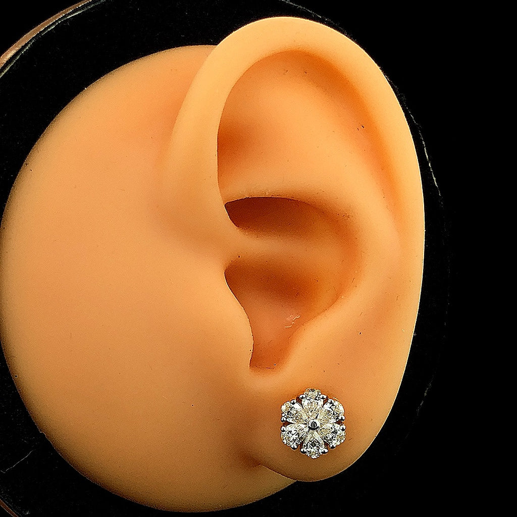 Flower Cluster Stud Earrings - Gold-Plated (Vermeil) Lab-Grown Diamonds | VE250179