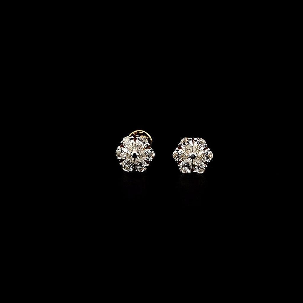 Flower Cluster Stud Earrings - Gold-Plated (Vermeil) Lab-Grown Diamonds | VE250179