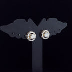 Round Halo Stud Earrings - Gold-Plated (Vermeil) Lab-Grown Diamonds | VE250233