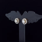 Round Halo Stud Earrings - Gold-Plated (Vermeil) Lab-Grown Diamonds | VE250233