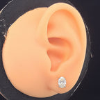 Oval Solitaire Stud Earrings - Gold-Plated (Vermeil) Lab-Grown Diamonds | VE250242