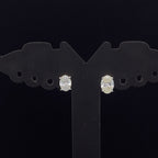 Oval Solitaire Stud Earrings - Gold-Plated (Vermeil) Lab-Grown Diamonds | VE250242