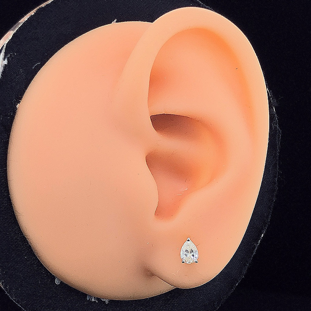 Pear-Shaped Solitaire Stud Earrings - Gold-Plated (Vermeil) Lab-Grown Diamonds | VE250249