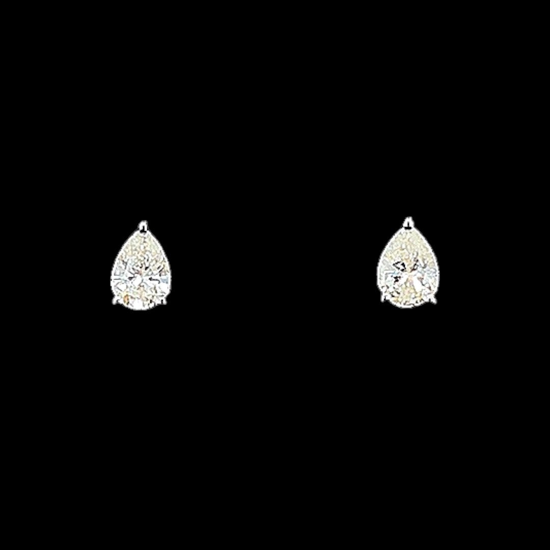 Pear-Shaped Pavé Stud Earrings - Gold-Plated (Vermeil) Lab-Grown Diamonds | VE250250