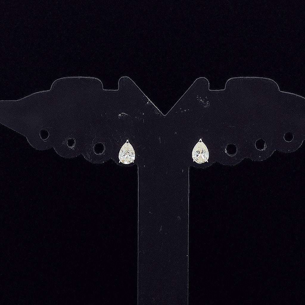 Pear-Shaped Solitaire Stud Earrings - Gold-Plated (Vermeil) Lab-Grown Diamonds | VE250249