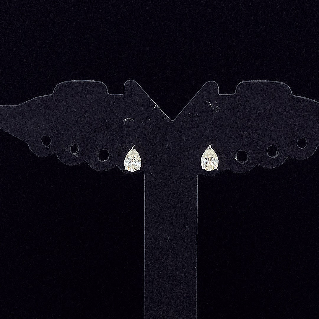 Pear-Shaped Solitaire Stud Earrings - Gold-Plated (Vermeil) Lab-Grown Diamonds | VE250249