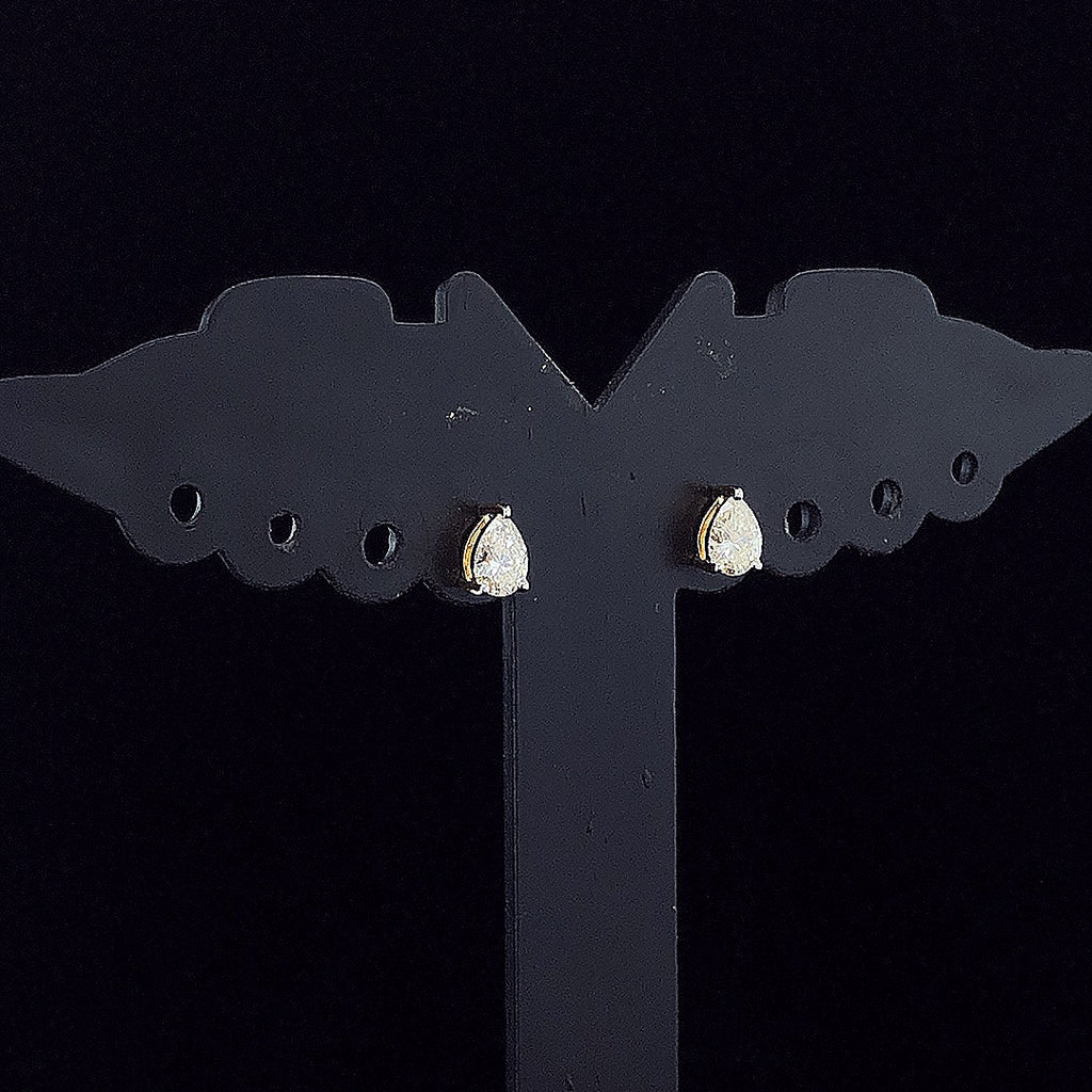 Pear-Shaped Solitaire Stud Earrings - Gold-Plated (Vermeil) Lab-Grown Diamonds | VE250249