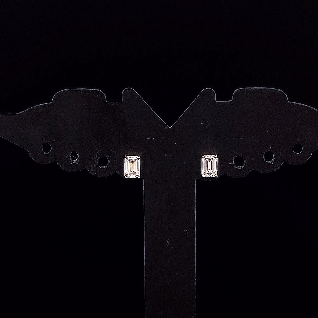 Emerald-Cut Solitaire Stud Earrings - Gold-Plated (Vermeil) Lab-Grown Diamonds | VE250260