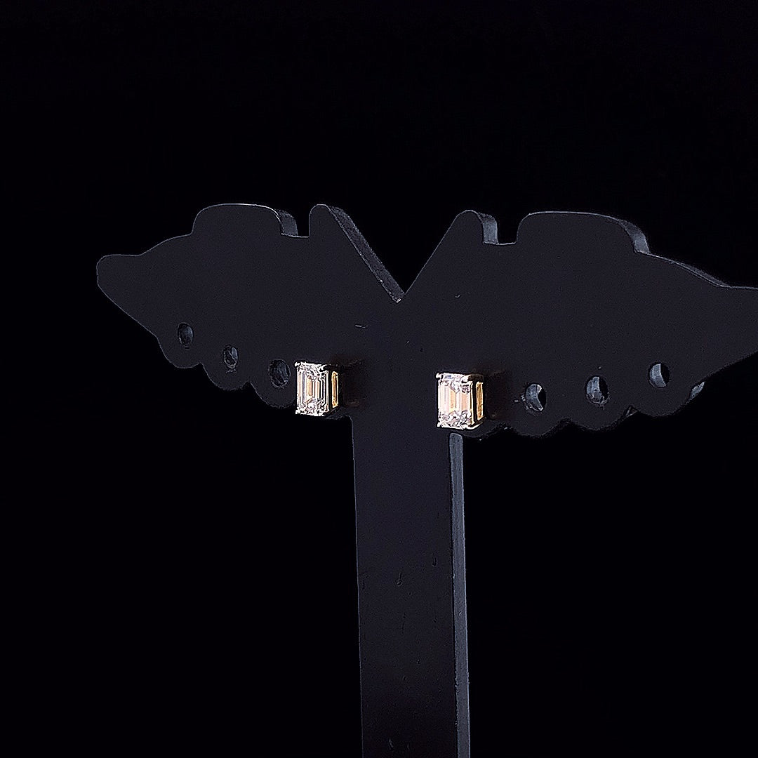 Emerald-Cut Solitaire Stud Earrings - Gold-Plated (Vermeil) Lab-Grown Diamonds | VE250260