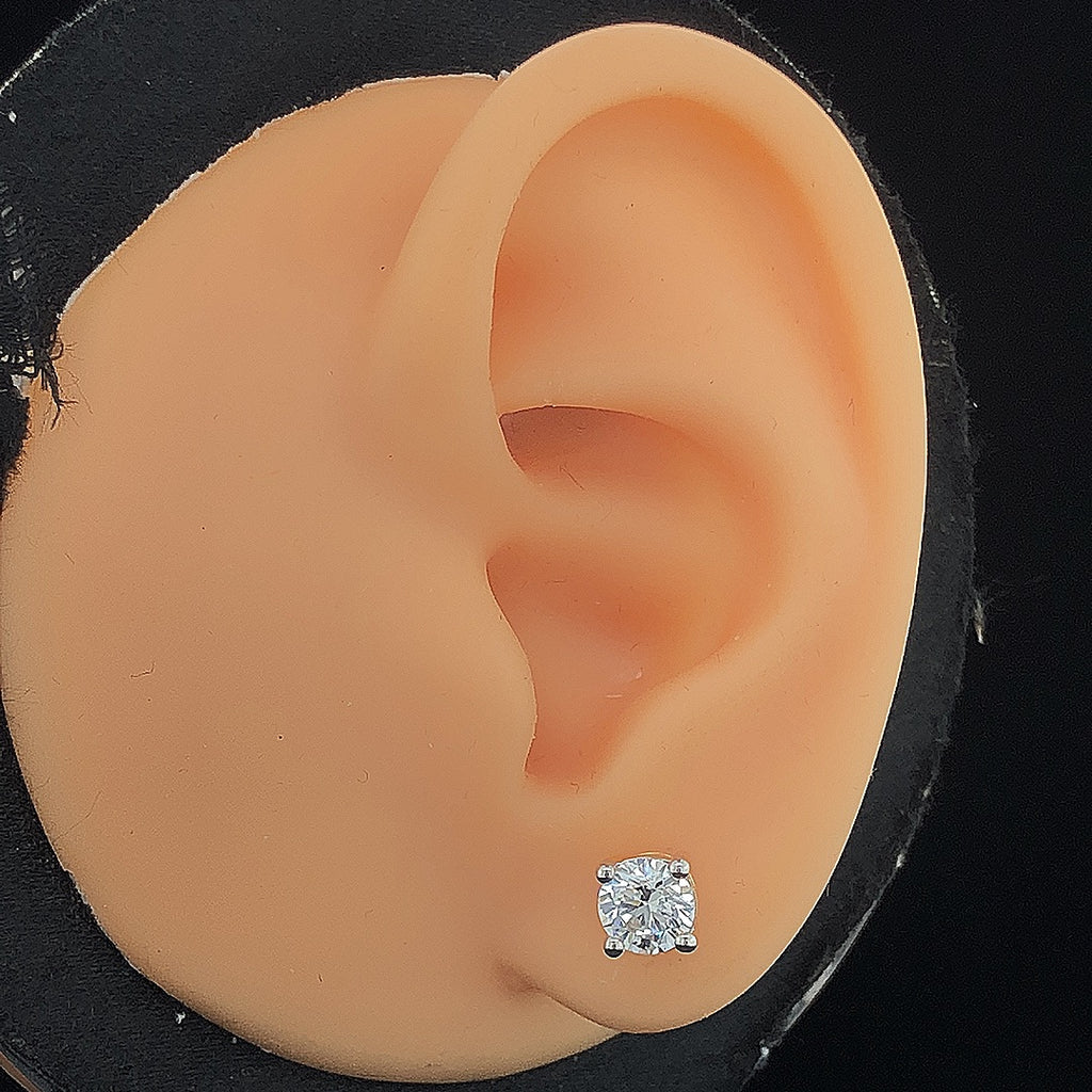Round Solitaire Stud Earrings - Gold-Plated (Vermeil) Lab-Grown Diamonds | VE250352