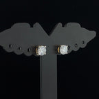 Round Solitaire Stud Earrings - Gold-Plated (Vermeil) Lab-Grown Diamonds | VE250352