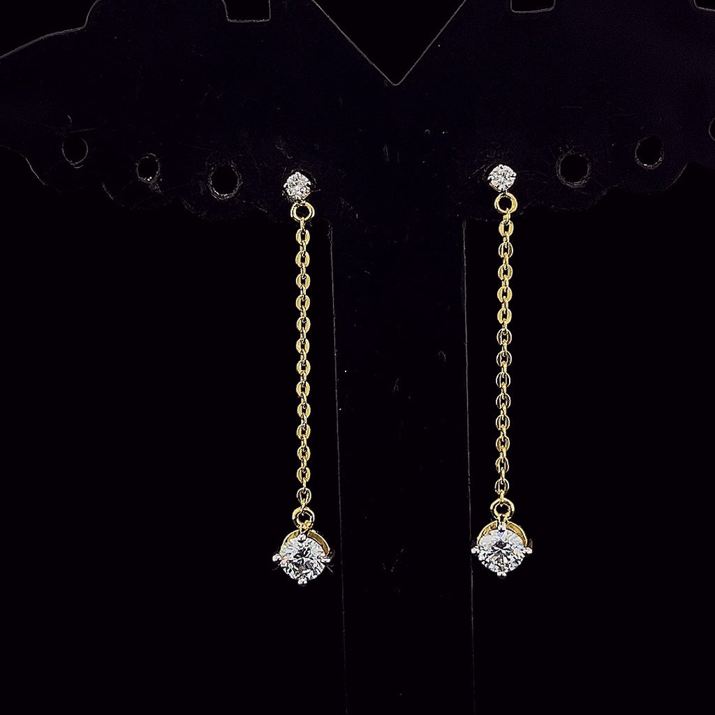 Diamond Drop Earrings - Gold-Plated (Vermeil) Lab-Grown Diamonds | VE250544