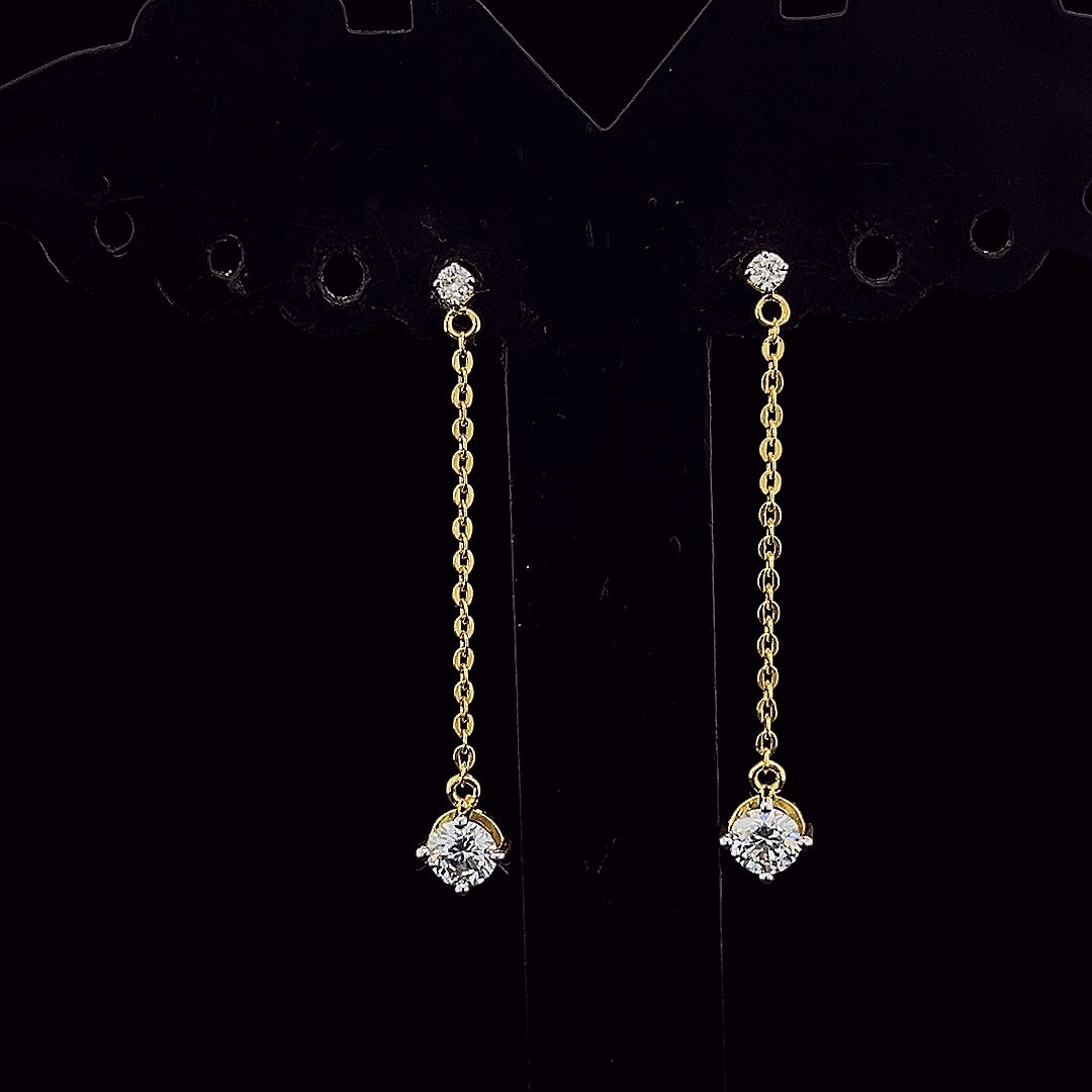 Diamond Drop Earrings - Gold-Plated (Vermeil) Lab-Grown Diamonds | VE250544