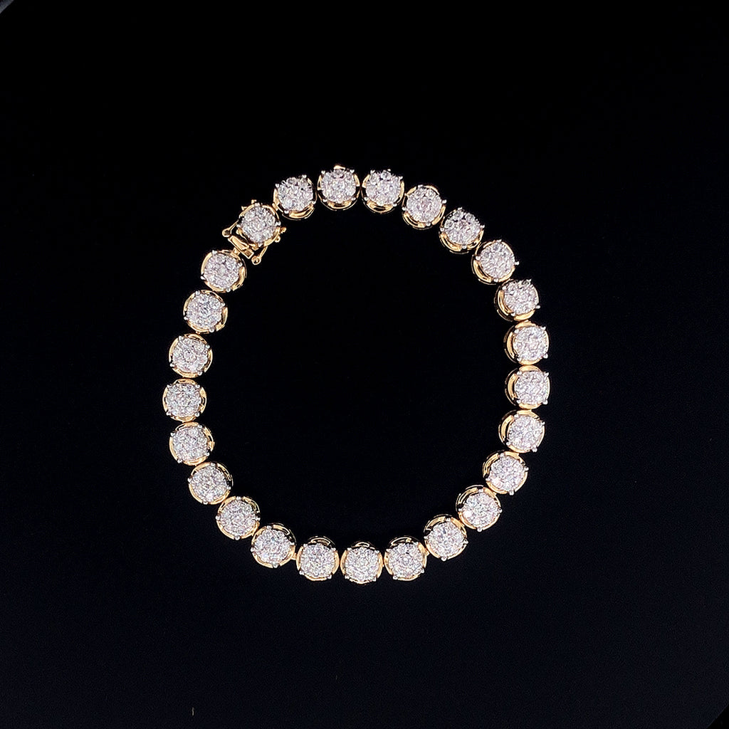 Cluster Diamond Tennis Bracelet -Gold (Plated) Vermeil Lab-Grown Diamonds | VLB00055