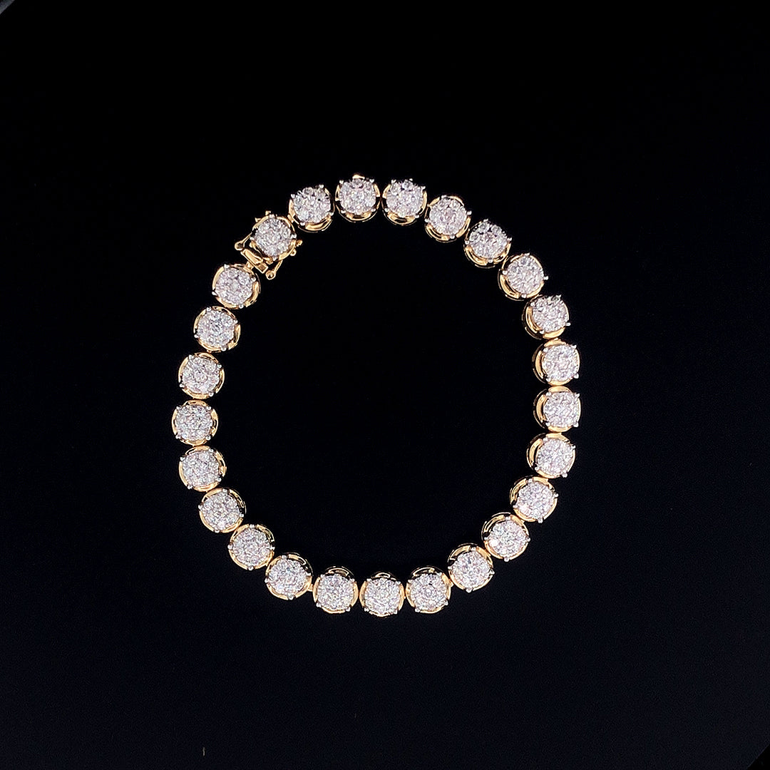Cluster Diamond Tennis Bracelet -Gold (Plated) Vermeil Lab-Grown Diamonds | VLB00055
