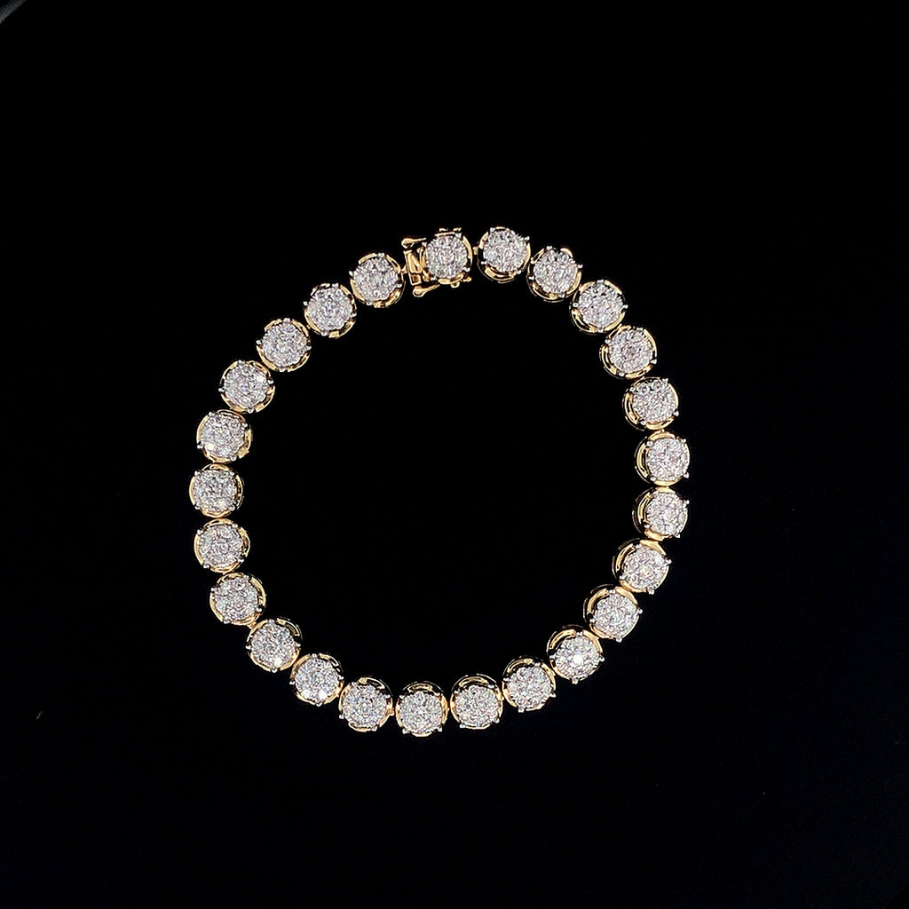Cluster Diamond Tennis Bracelet -Gold (Plated) Vermeil Lab-Grown Diamonds | VLB00055