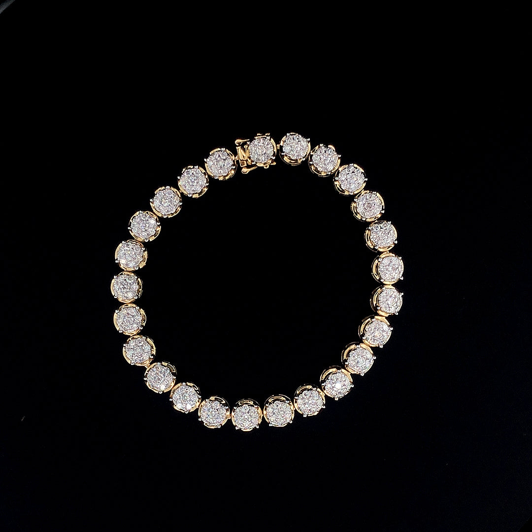 Cluster Diamond Tennis Bracelet -Gold (Plated) Vermeil Lab-Grown Diamonds | VLB00055