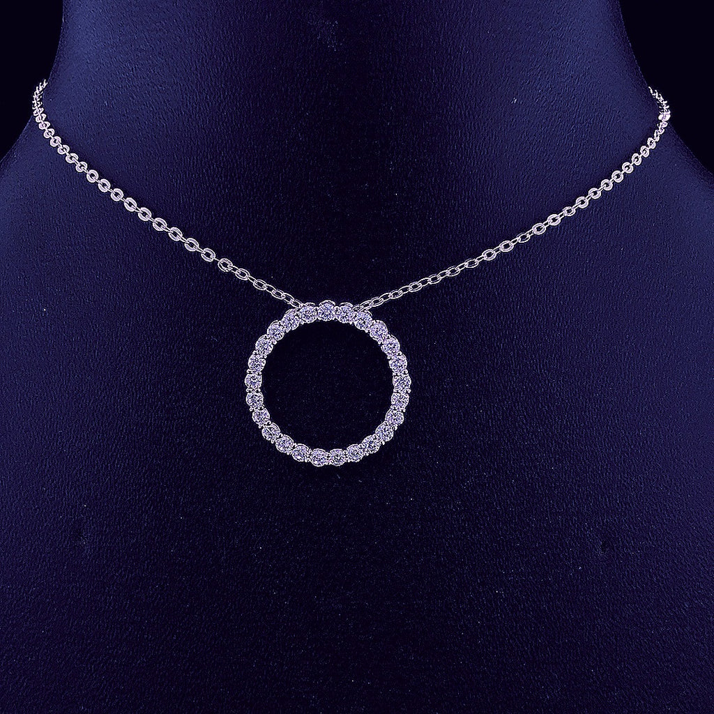 Diamond Circle Pendant - Gold-Plated (Vermeil) Lab-Grown Diamonds | VLP00263