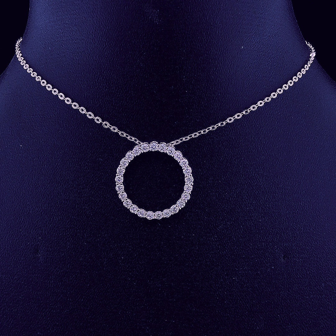 Diamond Circle Pendant - Gold-Plated (Vermeil) Lab-Grown Diamonds | VLP00263