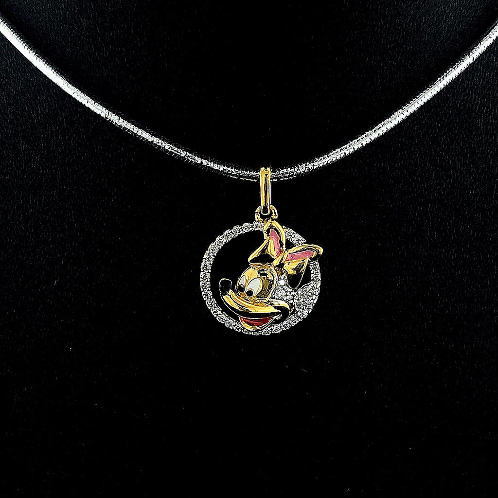 Mickey Mouse Diamond Pendant - Gold-Plated (Vermeil) Disney Jewelry | VP240246A