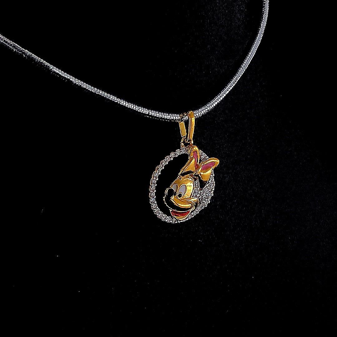Mickey Mouse Diamond Pendant - Gold-Plated (Vermeil) Disney Jewelry | VP240246A