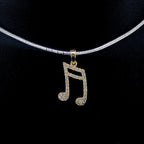 Music Note Pendant - Gold-Plated (Vermeil) Lab-Grown Diamonds | VP240290