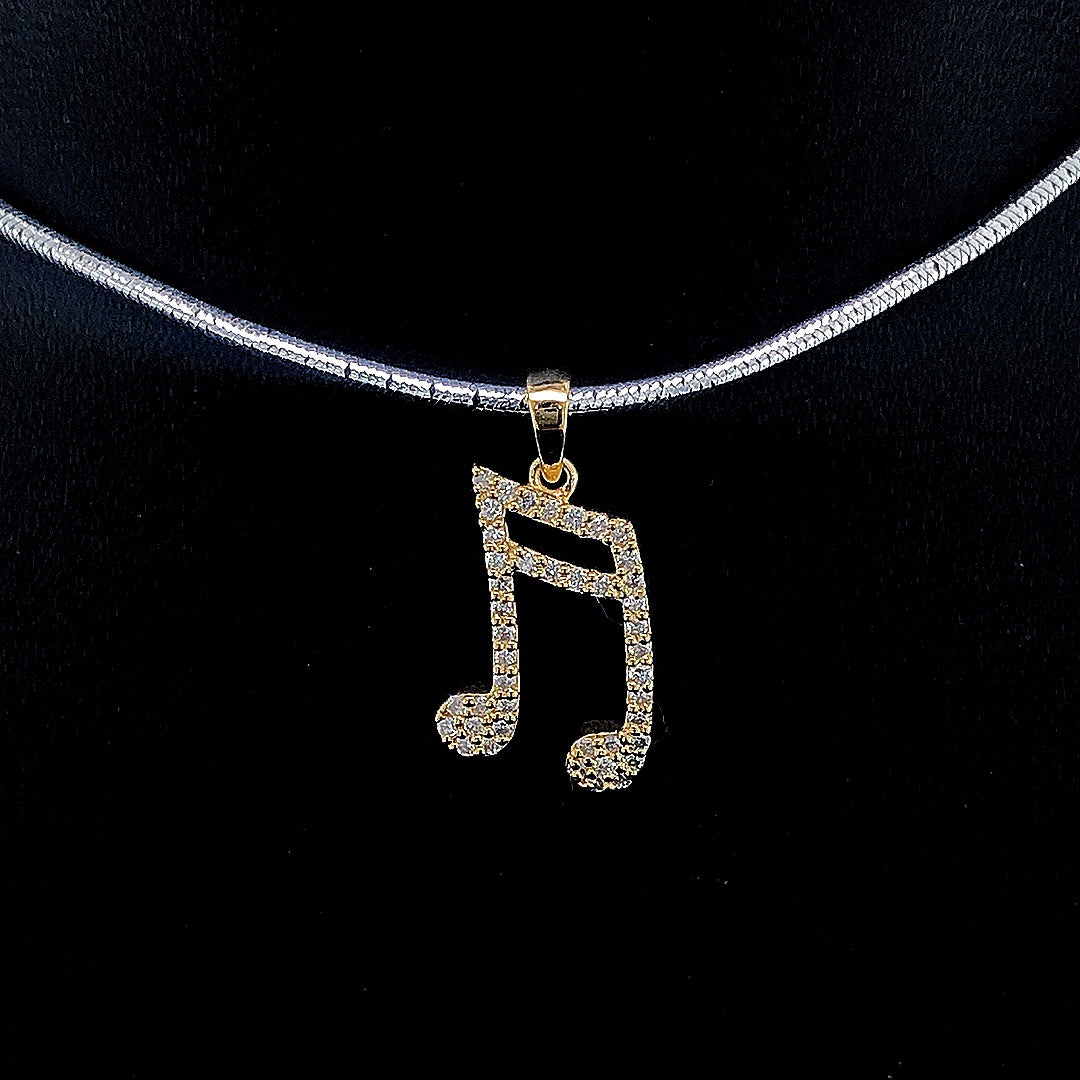 Music Note Pendant - Gold-Plated (Vermeil) Lab-Grown Diamonds | VP240290