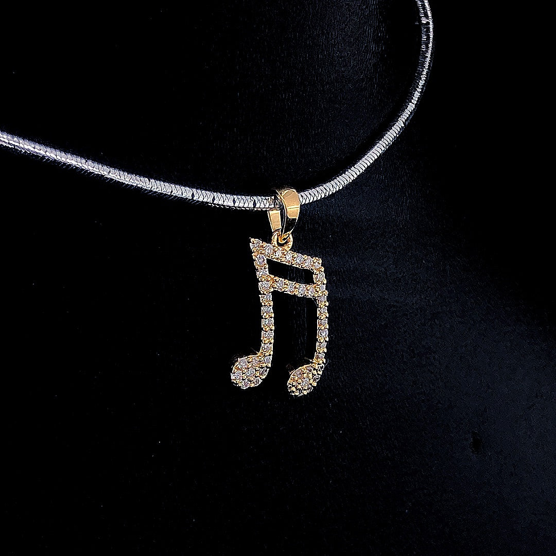 Music Note Pendant - Gold-Plated (Vermeil) Lab-Grown Diamonds | VP240290