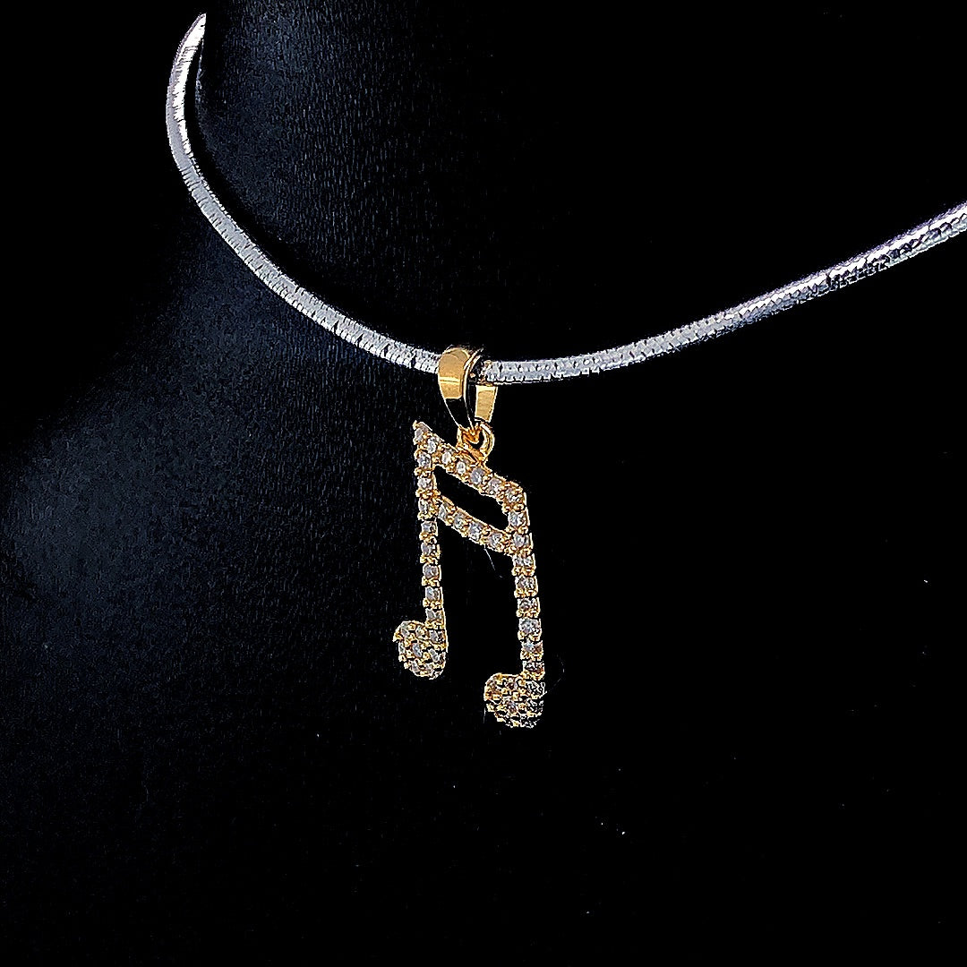 Music Note Pendant - Gold-Plated (Vermeil) Lab-Grown Diamonds | VP240290