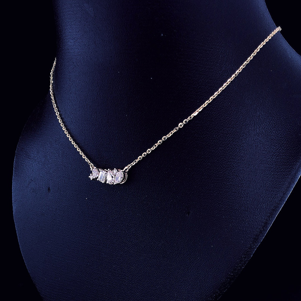 Mixed-Cut Diamond Cluster Necklace - Gold-Plated (Vermeil) Lab-Grown Diamonds | VP240941