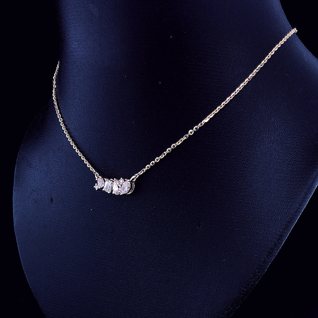 Mixed-Cut Diamond Cluster Necklace - Gold-Plated (Vermeil) Lab-Grown Diamonds | VP240941