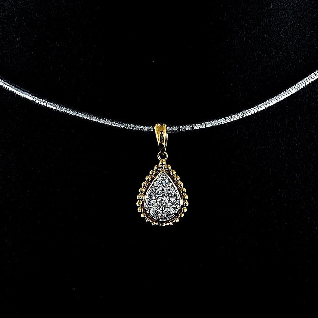 Pear-Shaped Cluster Diamond Pendant - Gold-Plated (Vermeil) Lab-Grown Diamonds | VP250097