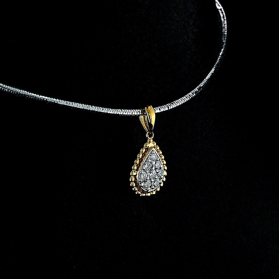 Pear-Shaped Cluster Diamond Pendant - Gold-Plated (Vermeil) Lab-Grown Diamonds | VP250097