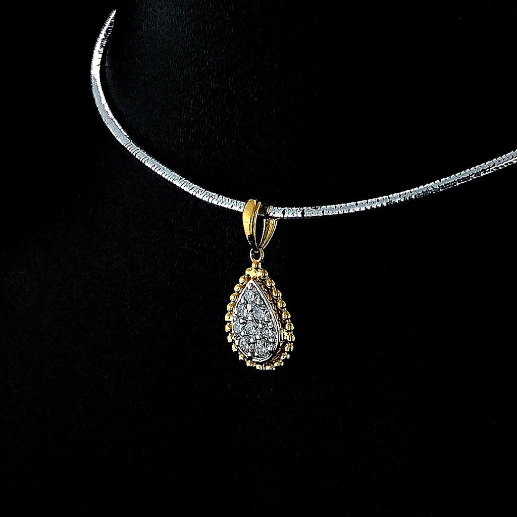 Pear-Shaped Cluster Diamond Pendant - Gold-Plated (Vermeil) Lab-Grown Diamonds | VP250097