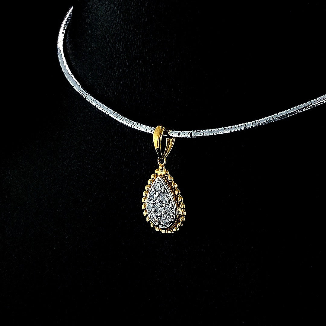 Pear-Shaped Cluster Diamond Pendant - Gold-Plated (Vermeil) Lab-Grown Diamonds | VP250097
